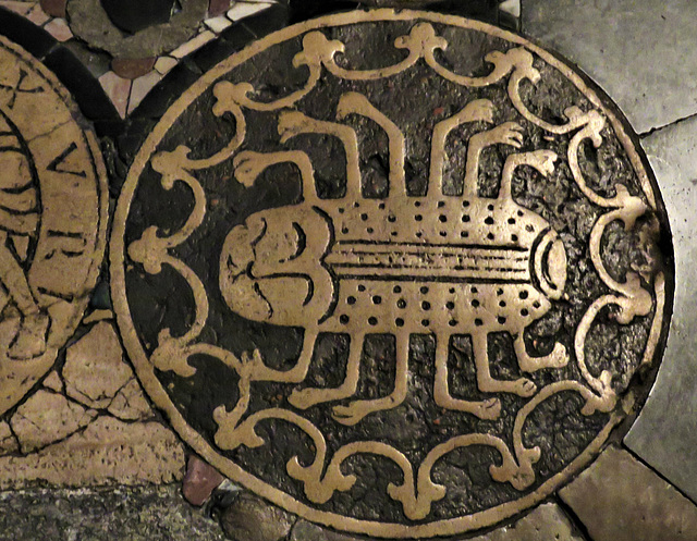 cancer in zodiac early c13 roundel in pavement around shrine