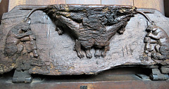 boston church,lincs (29) c14 misericord musician cat lion