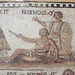 Detail of the Secutor vs. Retiarius Mosaic in the Archaeological Museum of Madrid, October 2022