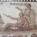 Detail of the Secutor vs. Retiarius Mosaic in the Archaeological Museum of Madrid, October 2022