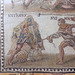 Detail of the Secutor vs. Retiarius Mosaic in the Archaeological Museum of Madrid, October 2022