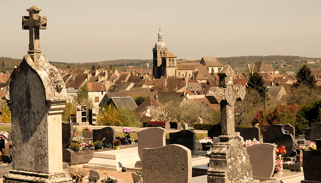 Saulieu, cemitério, basilique Saint Andoche