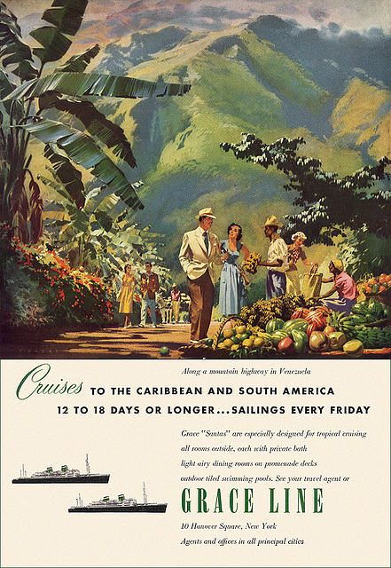 Grace Line Cruise Ship Ad, 1951