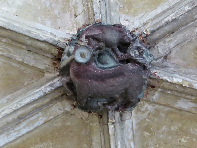 lacock abbey, wilts (133) c15 cloister vaulting boss