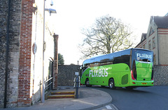 Simonds of Botesdale (Flixbus contractor) 418 (YK25 OME) in Thetford - 17 Apr 2025 (P1200801)