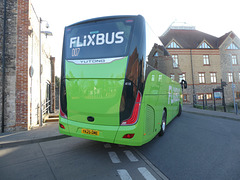 Simonds of Botesdale (Flixbus contractor) 418 (YK25 OME) in Thetford - 17 Apr 2025 (P1200794)