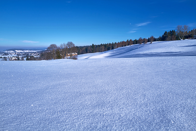 Unberührter weißer Schnee, ach herrje wie is des schee!