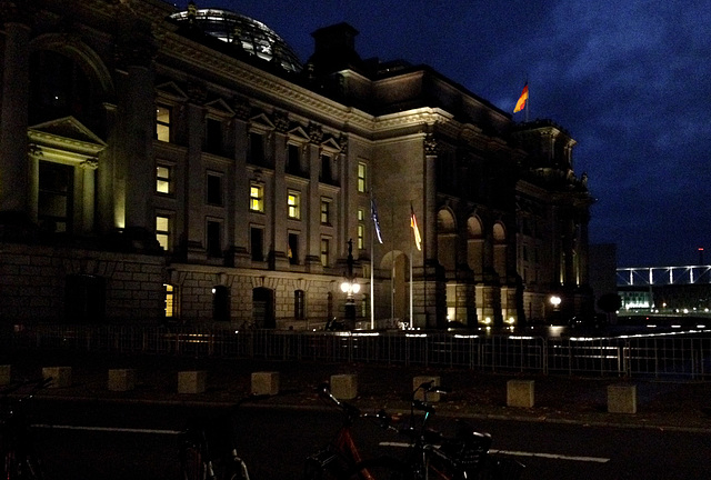 The Reichstag at night