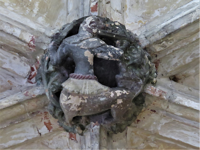 lacock abbey, wilts (80) c15 cloister vaulting boss