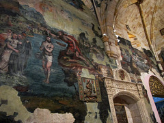 Frescoes on wall of Saint Ildefonso Chapel.