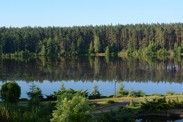 Ukraine, Reflection in the Wonderful Lake in the Zhytomyr District