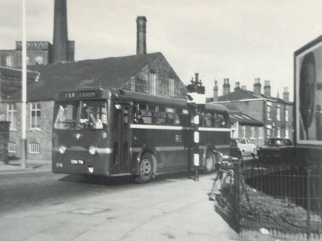 Ribble 378 (ERN 701) on Mellor Street, Rochdale - early 1960s