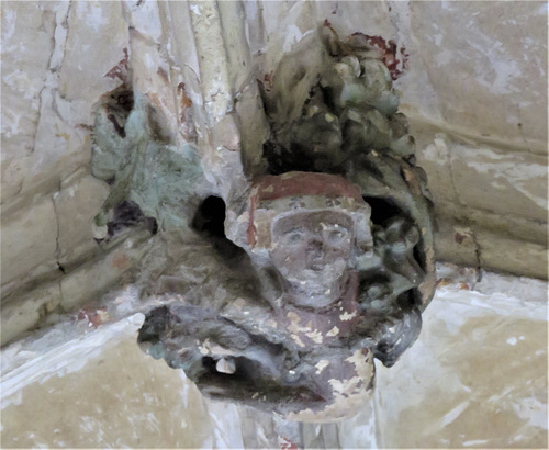 lacock abbey, wilts (82) c15 cloister vaulting boss