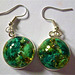 Green and gold earrings