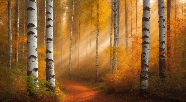Ethereal Autumn A Visual Journey Through Scandinavian Birchwood Bliss 1