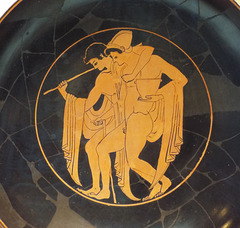 Detail of a Kylix with Revelers in the Getty Villa, June 2016