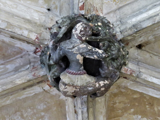 lacock abbey, wilts (85) c15 cloister vaulting boss