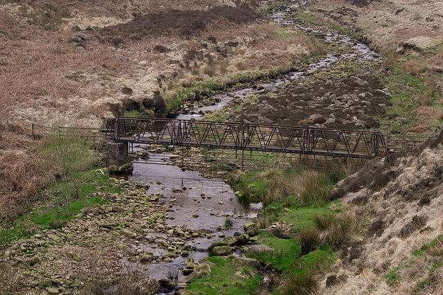 the metal bridge over Crowden Great Brook