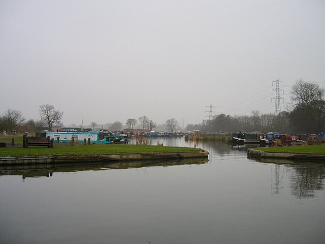 Grey day at King's Bromley Wharf on the Trent and Mersey Canal.