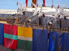 Tarpaulins drying in the sunshine. HFF!