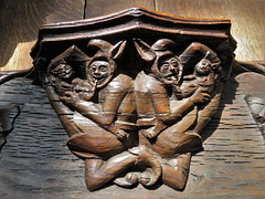 boston church,lincs (45) c14 misericord jester cat musician