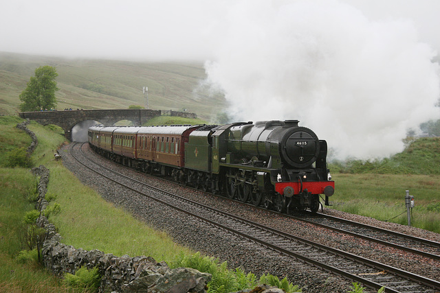 Royal Scot class 46115 at Ais Gill on 1Z86 Carlisle Leicester 25th June 2011