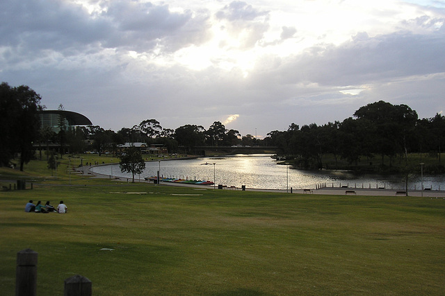 River Torrens View At Dusk