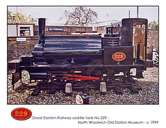 Saddle tank 229 GER North Woolwich Old Station Museum Side view c1999