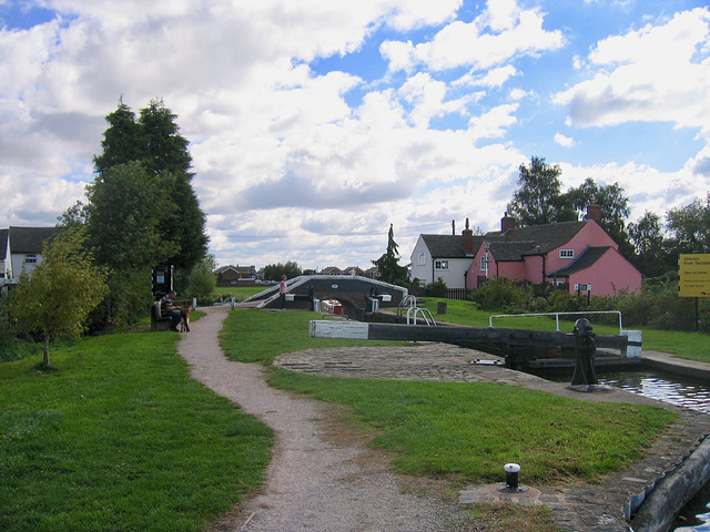Bagnall Lock and Bridge 49 on the Trent and Mersey Canal at Alrewas