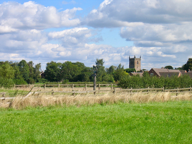 The Church of All Saints at Alrewas from Trent and Mersey Canal