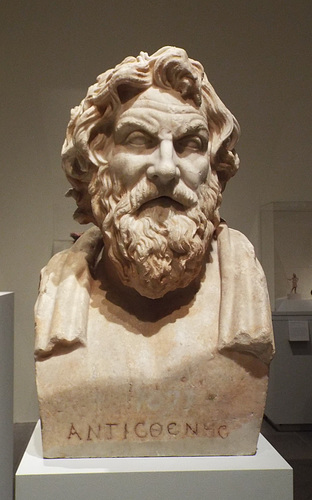 Marble Herm Portrait of Antisthenes in the Metropolitan Museum of Art, July 2016