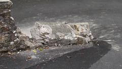 Their drive wall had been knocked down by a worker