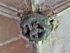 lacock abbey, wilts (74) whale, c15 cloister vaulting boss