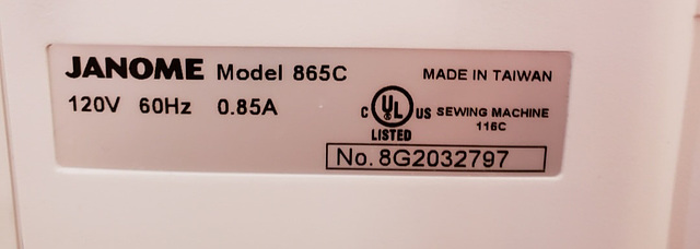 2018 Janome 9450 Serial Number