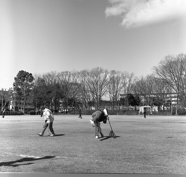 Playing croquet