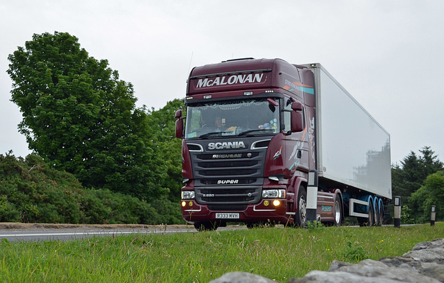 Scania R520 on A75 near Gatehouse-Of-Fleet