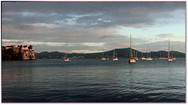 Au crépuscule, baie de Fort de France