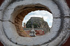 Greece, Kerkyra (Corfu), The Tallest Bastion of Palaio Frourio through an Embrasure of First Outer Wall