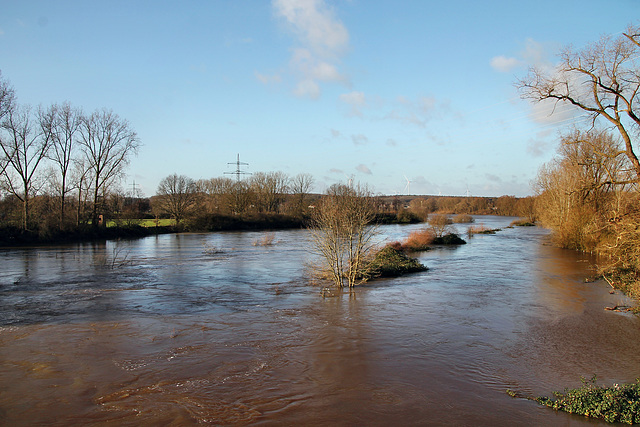 Lippe während des Hochwassers (Haltern am See) / 26.12.2023