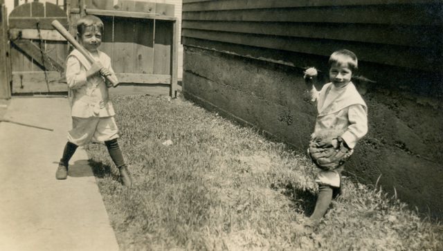 Play Ball! Boys with Baseball Bat, Glove, and Ball