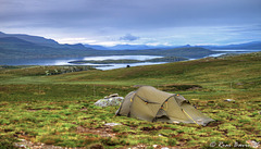 Camping in Valdresflye mountains.