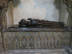 canterbury cathedral (188) wooden effigy and weepers on the c13 tomb of archbishop peckham +1292