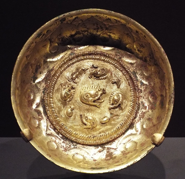 Tang Gilded Bronze Bowl in the Boston Museum of Fine Arts, January 2018