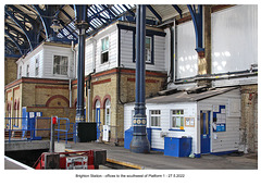Brighton Station - offices to the southwest of Platform 1 - 27 5 2022 close-up