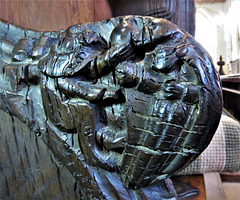 boston church,lincs (61)c14 stalls elbow ape doctors with urine flask