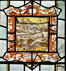 strelley church, notts  ; c17 glass triumph of time