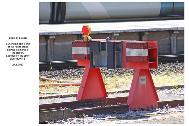 Brighton Station - rolling stock sidings buffers MONT 6  27 5 2022