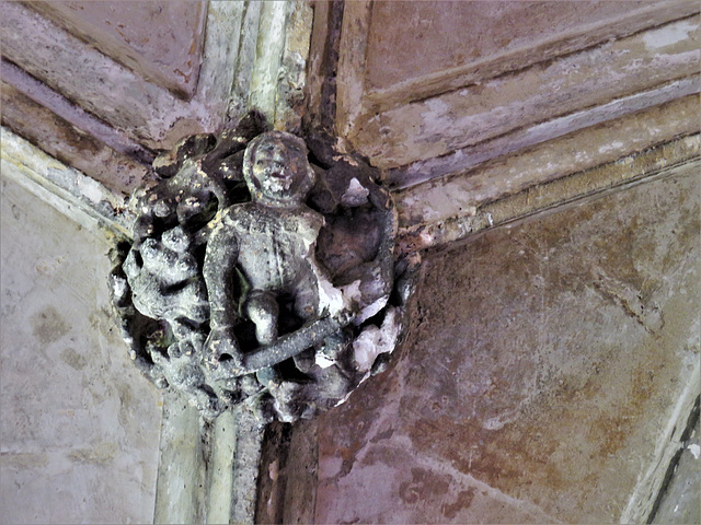 lacock abbey, wilts (144) c15 cloister vaulting boss