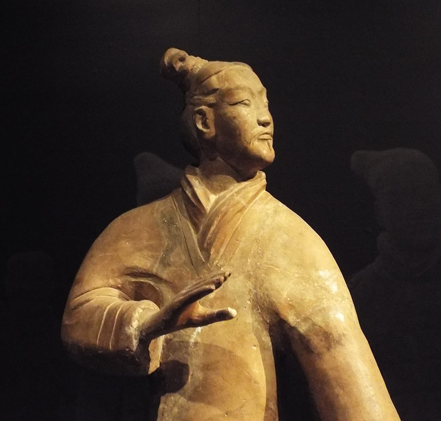 Detail of a Standing Archer from the Terracotta Army in the Metropolitan Museum of Art, July 2017