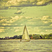 Sail boat on Long Island Sound in Connecticut